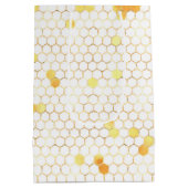 Stijlvol witgoud honingraat medium cadeauzakje (Achterkant)