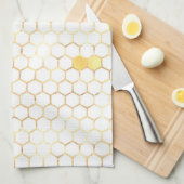 Stijlvol witgoud honingraat theedoek (Quarter Fold)