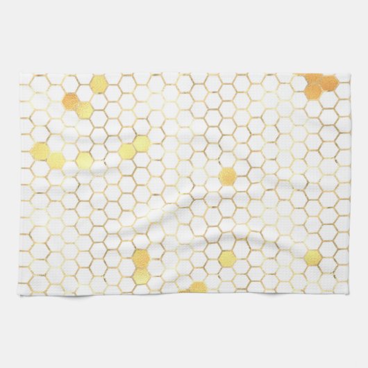 Stijlvol witgoud honingraat theedoek (Horizontaal)
