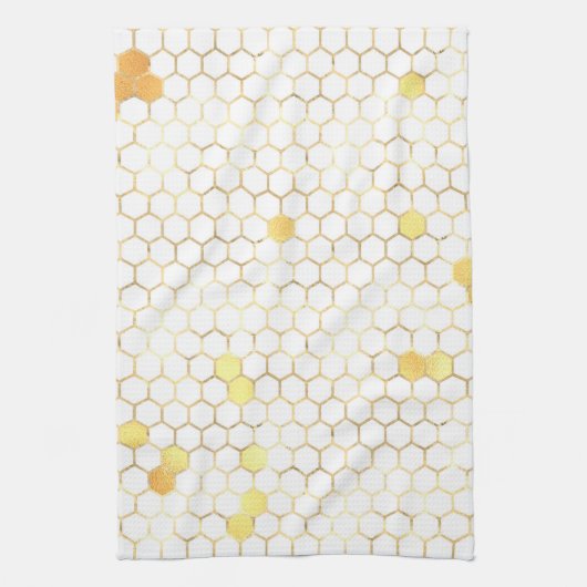 Stijlvol witgoud honingraat theedoek (Verticaal)