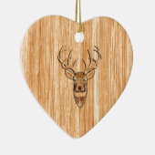 Stijlvol witstaarthertenkop licht houtnerf decor keramisch ornament (Rechts)