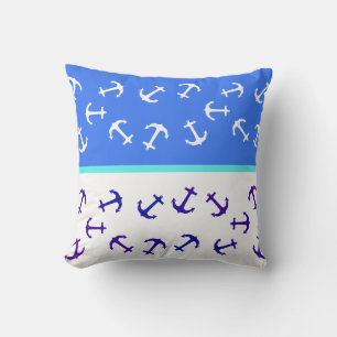 Stijlvol witte blauwe ankers zee oceaan kussensloo kussen