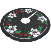 Stijlvol Witte Hibiscus Flower Kerstmis Wreater Kerstboom Rok (Gekanteld)