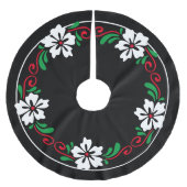 Stijlvol Witte Hibiscus Flower Kerstmis Wreater Kerstboom Rok (Voorkant)