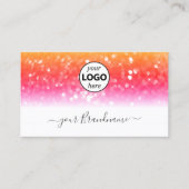 Stijlvol, witte, kleurrijke mousserende glitter me visitekaartje (Voorkant)
