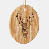 Stijlvol Witte staart Der Licht Hout Graan Deco Keramisch Ornament (Rechts)