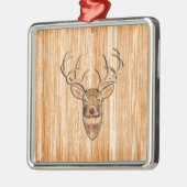 Stijlvol Witte staart Der Licht Hout Graan Deco Metalen Ornament (Links)