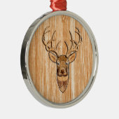 Stijlvol Witte staart Der Licht Hout Graan Deco Metalen Ornament (Rechts)