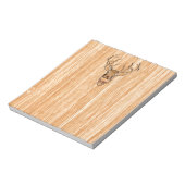 Stijlvol Witte staart Der Licht Hout Graan Deco Notitieblok (Linkerzijde)