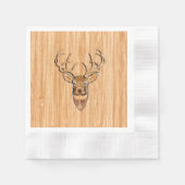 Stijlvol Witte staart Der Licht Hout Graan Deco Servetten (Voorkant)