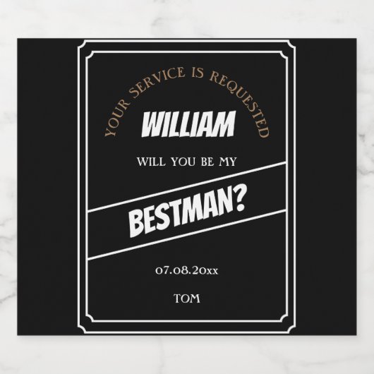 Stijlvol word jij mijn beste voorstel bier etiket (Enkel label)