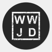Stijlvol Wwjd Ronde Sticker (Voorkant)