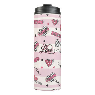 Stijlvol XOXO Valentijnsdag Patroon Thermosbeker