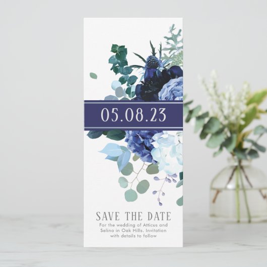 Stijlvol Zachte Indiening en bruiloft Sla de datum Kaart (Staand voorkant)