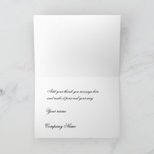 Stijlvol zakelijk dankzij je stijl bedankkaart (Binnen)