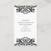 STIJLVOL ZAKELIJK elegant  damast zwart wit Visitekaartje (Achterkant)