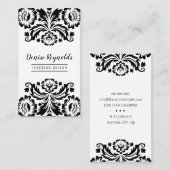 STIJLVOL ZAKELIJK elegant  damast zwart wit Visitekaartje (Voorkant / Achterkant)