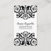 STIJLVOL ZAKELIJK elegant  damast zwart wit Visitekaartje (Voorkant)