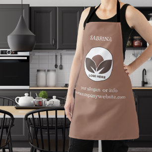 Stijlvol zakelijk Logo-Schort   Mocha Mousse Schort