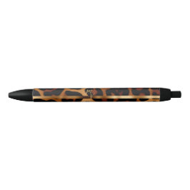 Stijlvol Zakelijk Monogram Luipaardprint Zwarte Inkt Pen