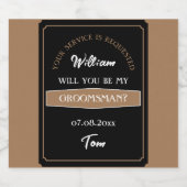 Stijlvol Zal Je Mijn Bruidsjonker Voorstel Zijn Bier Etiket (Enkel label)