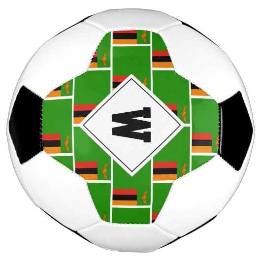 Stijlvol ZAMBIA FLAG Monogram Voetbal (Gedraaid)