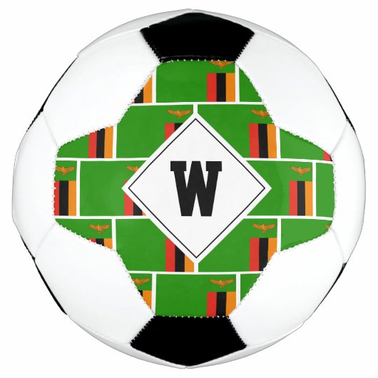 Stijlvol ZAMBIA FLAG Monogram Voetbal (Voorkant)