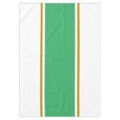 Stijlvol Zee Groen Bruin Racing Stripes op Wit Tafelkleed (Voorkant)
