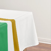 Stijlvol Zee Groen Bruin Racing Stripes op Wit Tafelkleed (Voorbeeld)