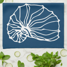 Stijlvol Zee Shell - Blauwgroen blauw kustthema Theedoek