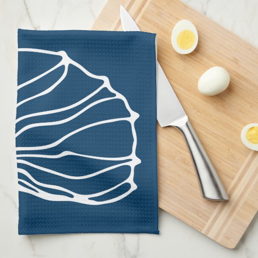 Stijlvol Zee Shell - Blauwgroen blauw kustthema Theedoek (Quarter Fold)