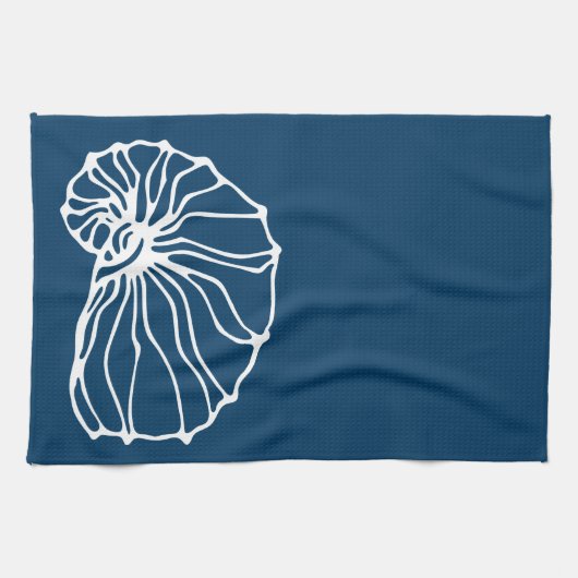 Stijlvol Zee Shell - Blauwgroen blauw kustthema Theedoek (Horizontaal)