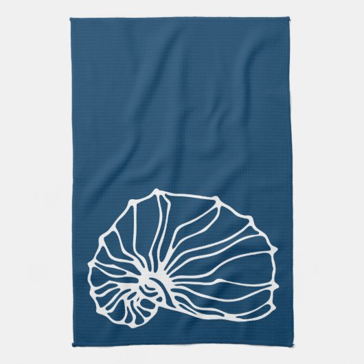 Stijlvol Zee Shell - Blauwgroen blauw kustthema Theedoek (Verticaal)