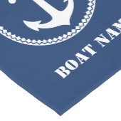 Stijlvol Zeeen anker & uw bootnaam Navy Blue Medium Tafelloper (Hoek)