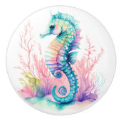 Stijlvol zeepaardje. Strandhuis, vakantie appartem Keramische Knop (Voorkant)