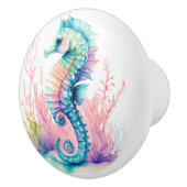 Stijlvol zeepaardje. Strandhuis, vakantie appartem Keramische Knop (Rechts)