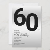 Stijlvol zilver 60ste verjaardagsfeestje kaart (Voorkant)