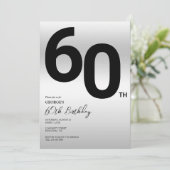Stijlvol zilver 60ste verjaardagsfeestje kaart (Staand voorkant)
