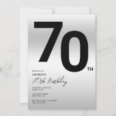 Stijlvol zilver 70ste verjaardagsfeestje kaart (Voorkant)