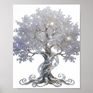 Stijlvol Zilver ABSTRACT ART Ontwerp Poster