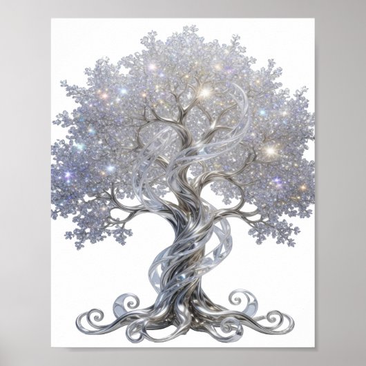 Stijlvol Zilver ABSTRACT ART Ontwerp Poster (Voorkant)