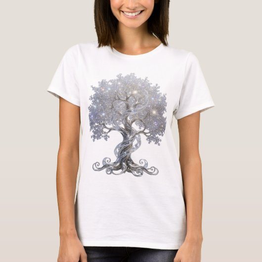 Stijlvol Zilver ABSTRACTE KUNST Design T-shirt (Voorkant)