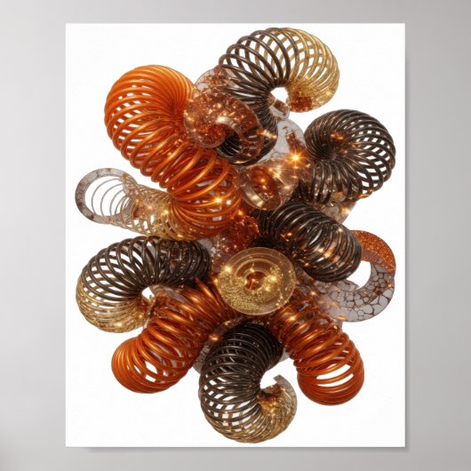 Stijlvol Zilver ABSTRACTE KUNST Poster (Voorkant)