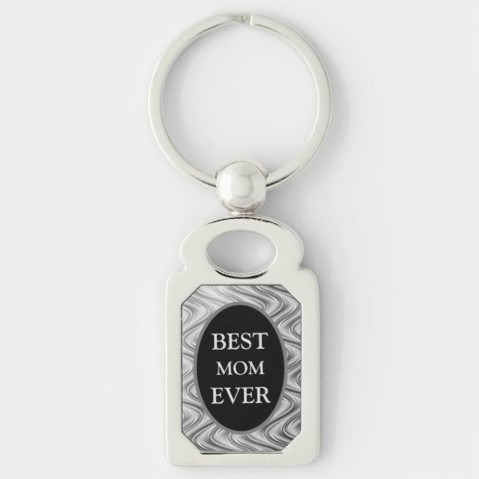 Stijlvol, zilver, beste design voor mama ooit sleutelhanger (Voorkant)