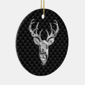 Stijlvol zilver-deer op koolstofvezel keramisch ornament (Rechts)