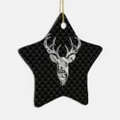 Stijlvol zilver-deer op koolstofvezel keramisch ornament (Rechts)