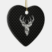Stijlvol zilver-deer op koolstofvezel keramisch ornament (Rechts)