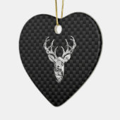 Stijlvol zilver-deer op koolstofvezel keramisch ornament (Links)