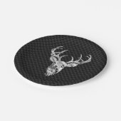 Stijlvol zilver-deer op koolstofvezel papieren bordje (Gekanteld)