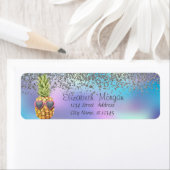 Stijlvol Zilver Diamanten Ananas Holografisch Etiket (Insitu)